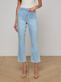 L'Agence - Noya Cropped Slim Flare Jeans