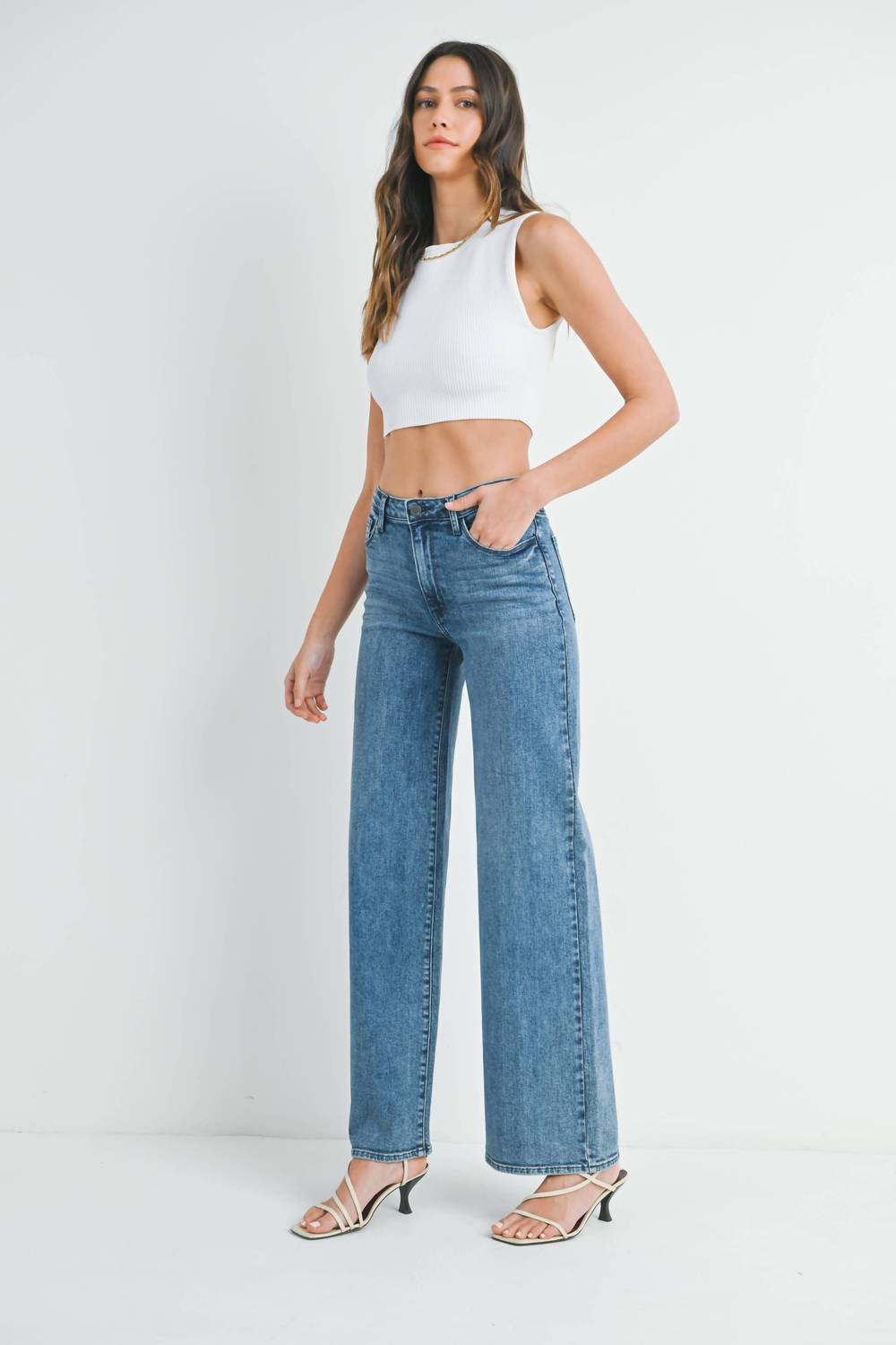Just Black Denim - Stretchy Wide Leg Jeans