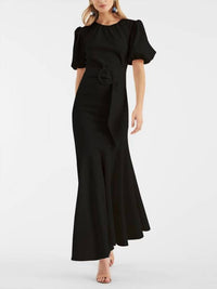 SACHIN & BABI Camila Puff Sleeve Mermaid Dress in black - women's dress