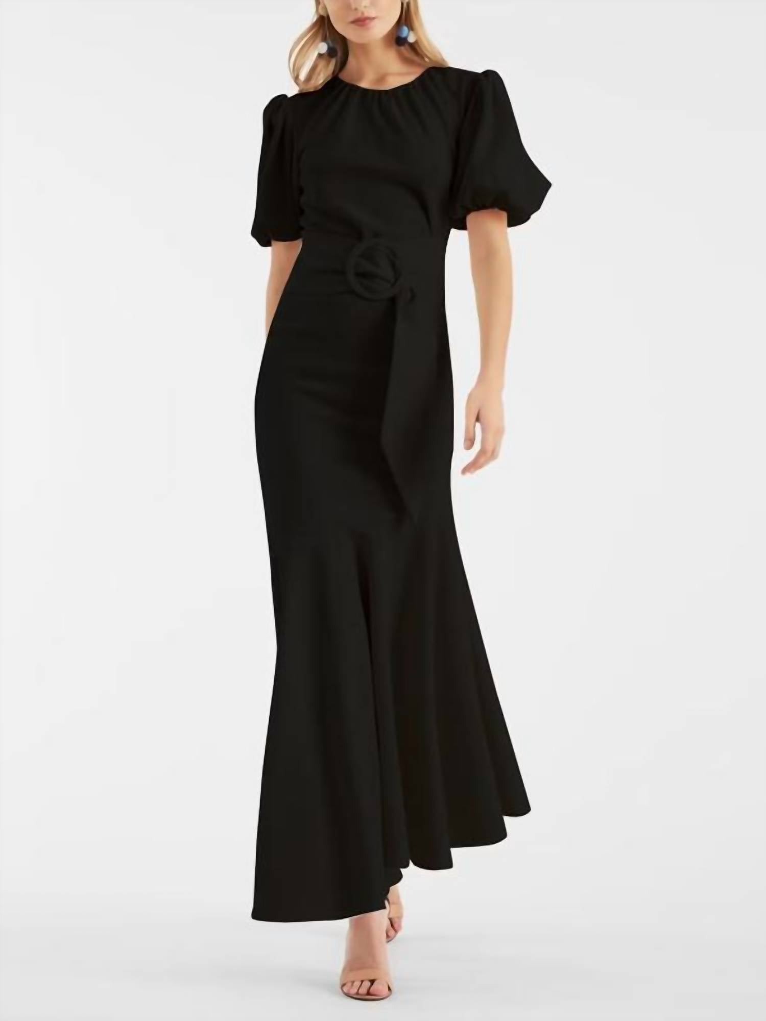 SACHIN & BABI Camila Puff Sleeve Mermaid Dress in black - women's dress