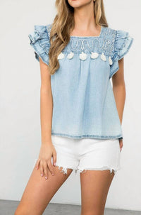 Thml - Abounding In Love Square Neck Top