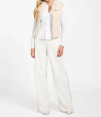Guess Women’s Amari Faux Fur Zip Vest in white - women's jacket - view 4