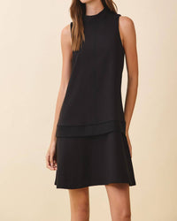 Nyland - Amalie Sleeveless Mock Neck Layered Hem Shift Dress