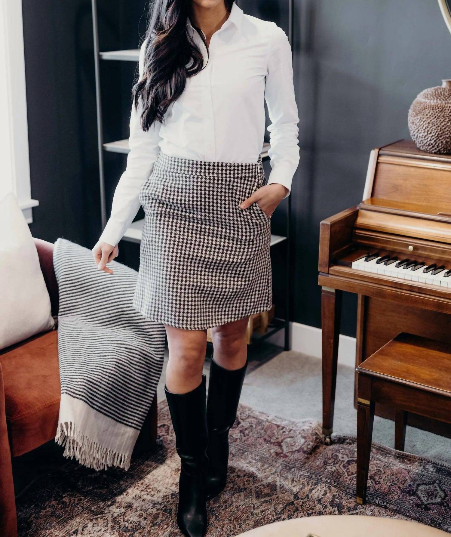 Mikarose - Houndstooth Mini Skirt