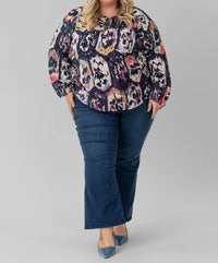 Nic + Zoe - Medallion Mix Long Sleeve Top - Plus
