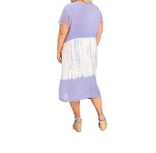 On The Plus Side - Maeve Tie Dye Print Short Sleeve Dress - Plus Size