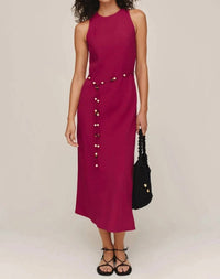 Bella Dahl - Bias Midi Dress With Beaded Belt
