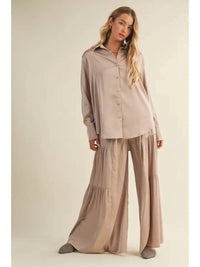 Mustard Seed Paris Silk Top in champagne - women's shirt - alternate view