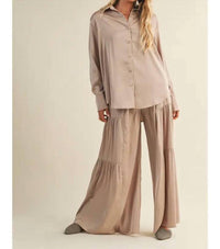 Mustard Seed Paris Silk Top in champagne - women's shirt - detail view