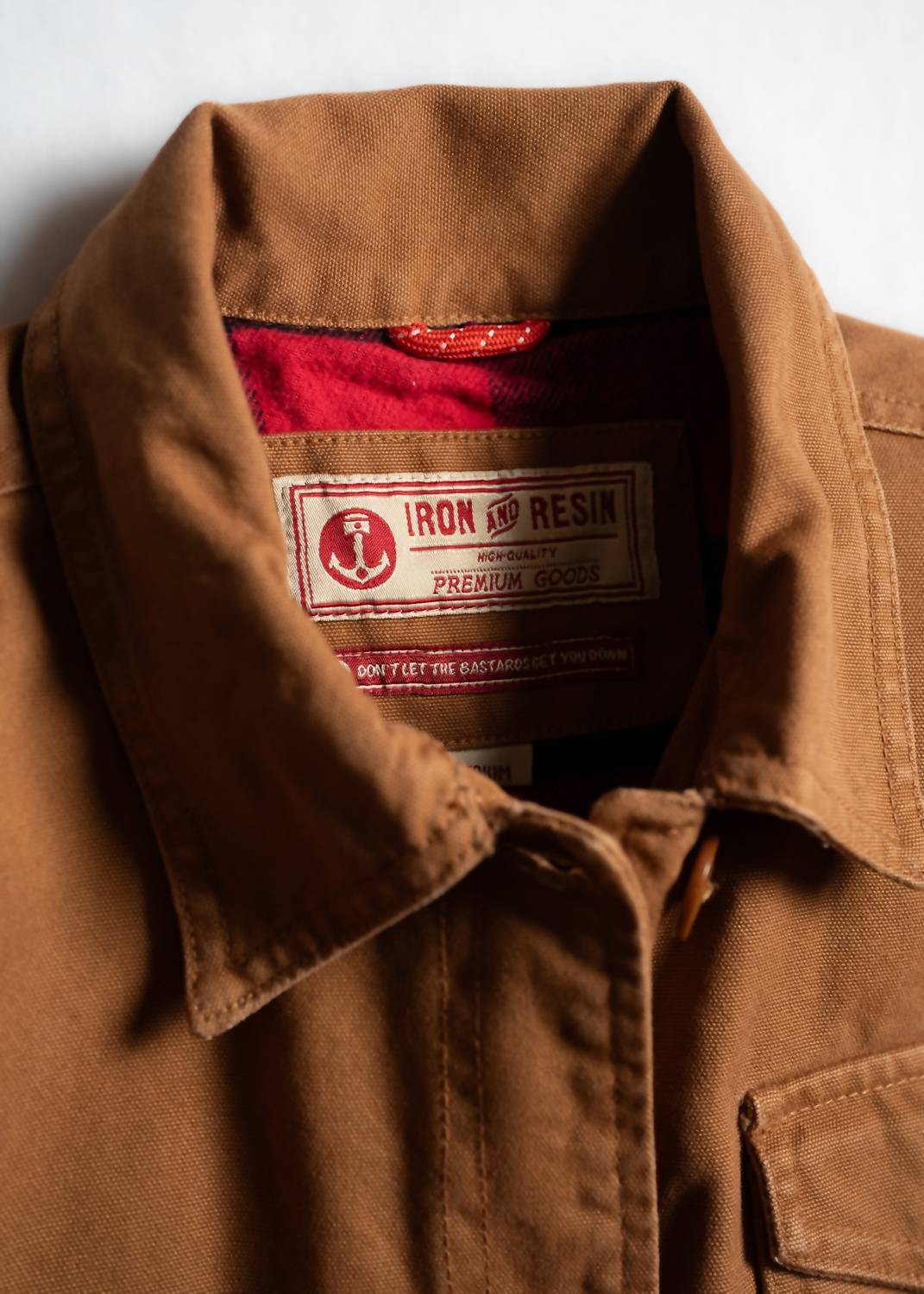 Iron & Resin Basset Buffalo Flannel Lined Jacket in cognac - women's jacket - alternate view
