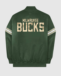 Starter - Men's Milwaukee Bucks Satin Full-snap Jacket