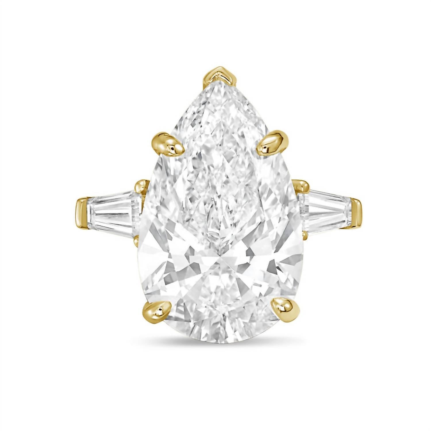 Diana M Jewels - Women's Pear & Baguette Lab-Grown Diamond Ring (10.00 Ct) - Bold