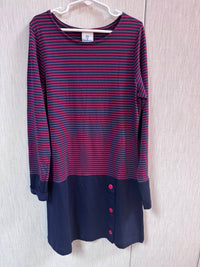 Florence Eiseman Girls' Stripe Knit Dress in red navy - kids' dress