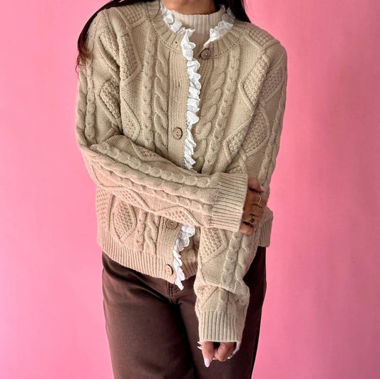 Aureum - Eyelet Trim Cardigan