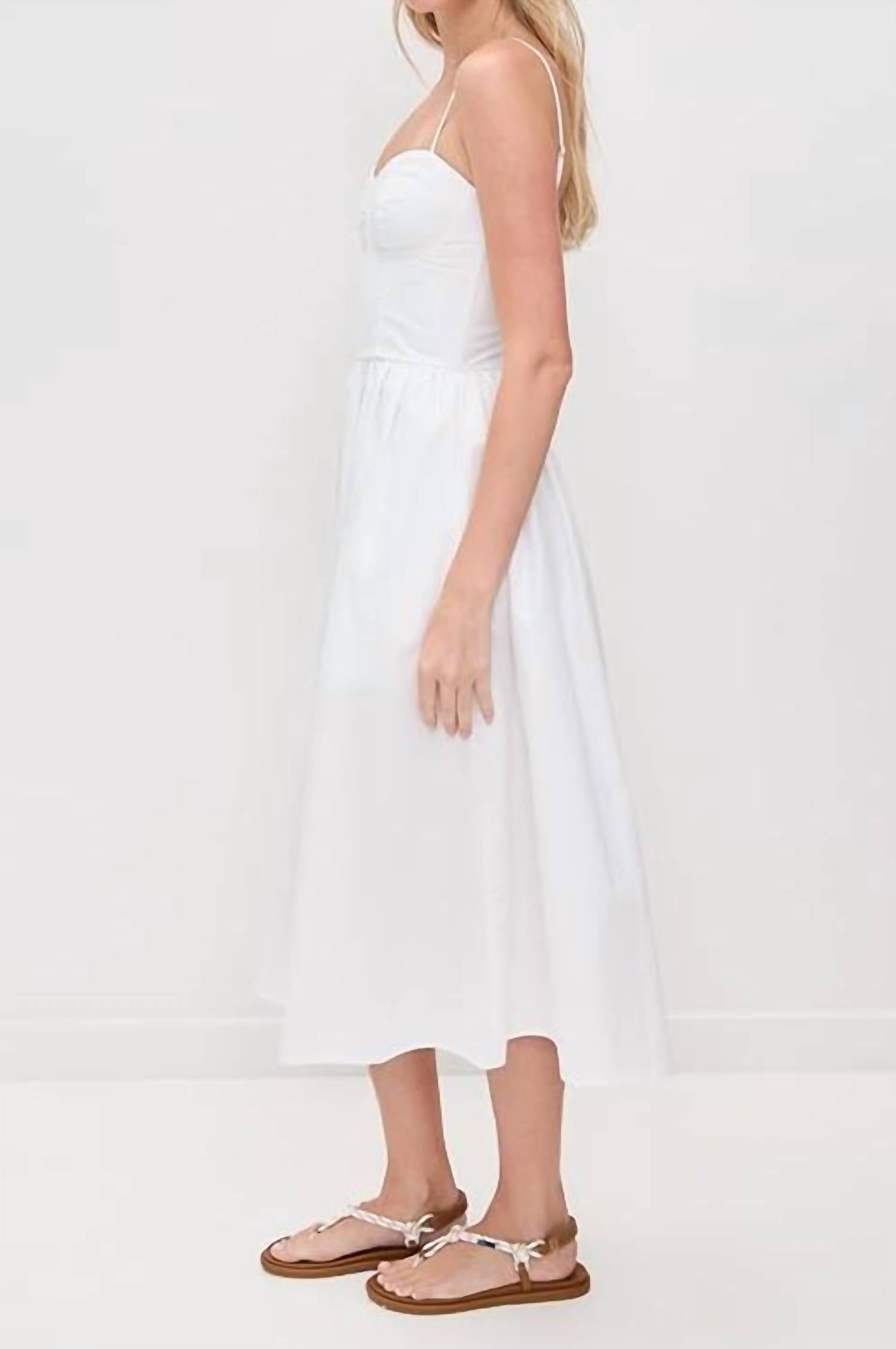 Le Bop Paige Bustier Midi Dress in white - women's dress - alternate view