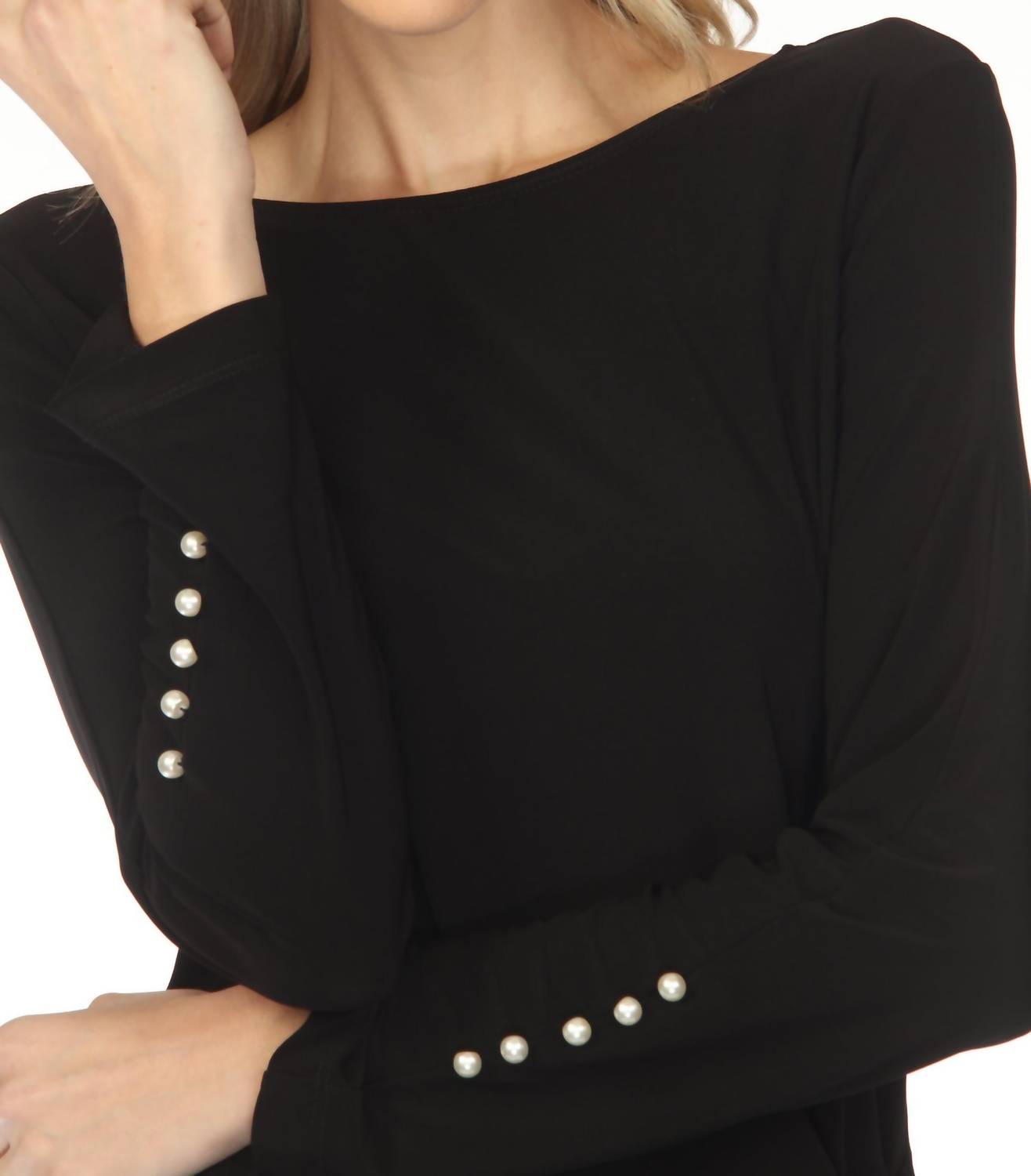 Joseph Ribkoff - Boatneck Waist Tie Long Sleeve Top