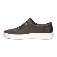 ECCO Men's Soft 7 Perf Tie Shoe in coffee - men's sneaker - detail view