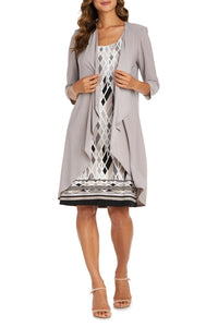 R&M Richards - Multi Print 2 Piece Jacket & Dress Set