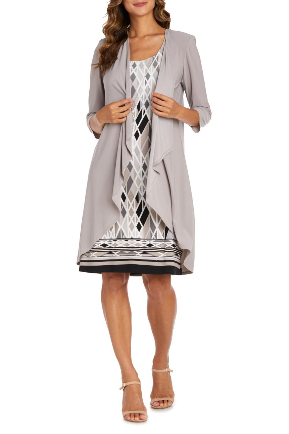 R&M Richards - Multi Print 2 Piece Jacket & Dress Set