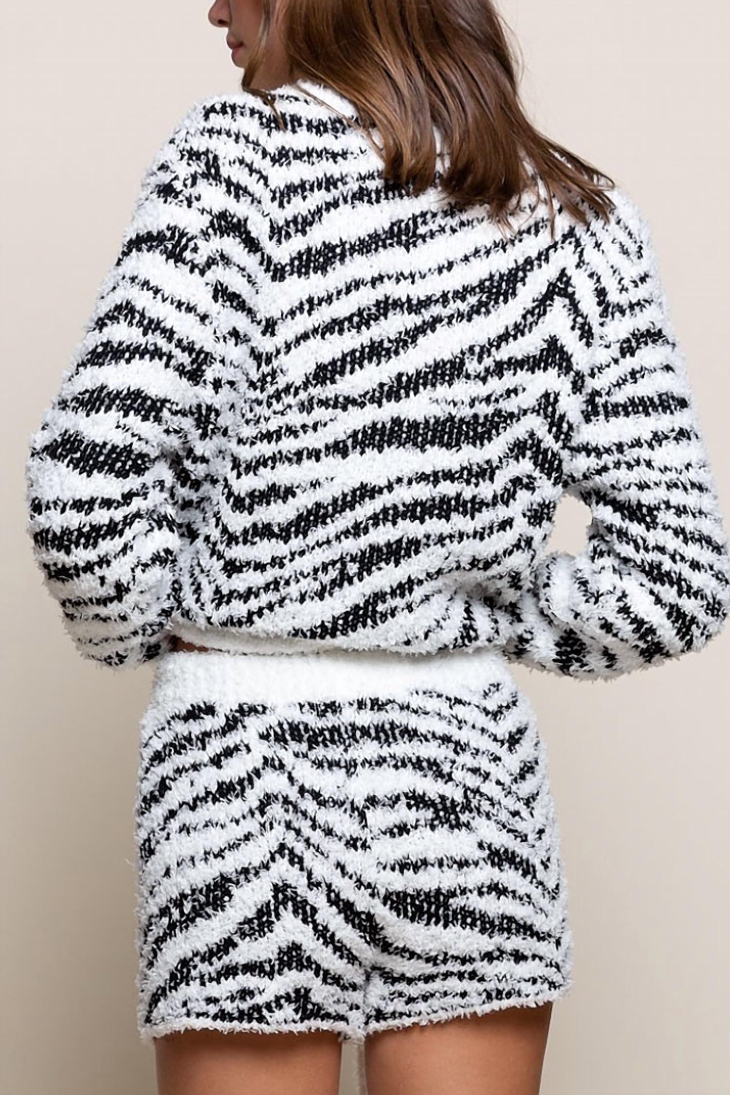 Pol - Fuzzy Zebra Shorts