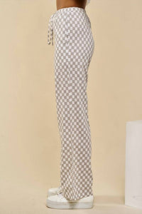 Disco Avenue Check Yourself Pants in grey white - women's pants - detail view