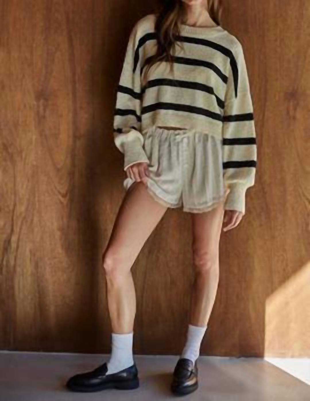 By Together Dreamy Muse Woven Shorts in cream - women's shorts