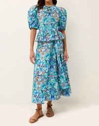 Marie Oliver Estella Puff Sleeves Top in chateau - women's blouse