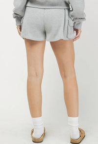 needii Willow Waffle Knit Shorts in gray - women's shorts - alternate view