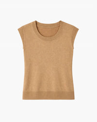 Minnie Rose - Supima Scoop Neck Cap Sleeve Top