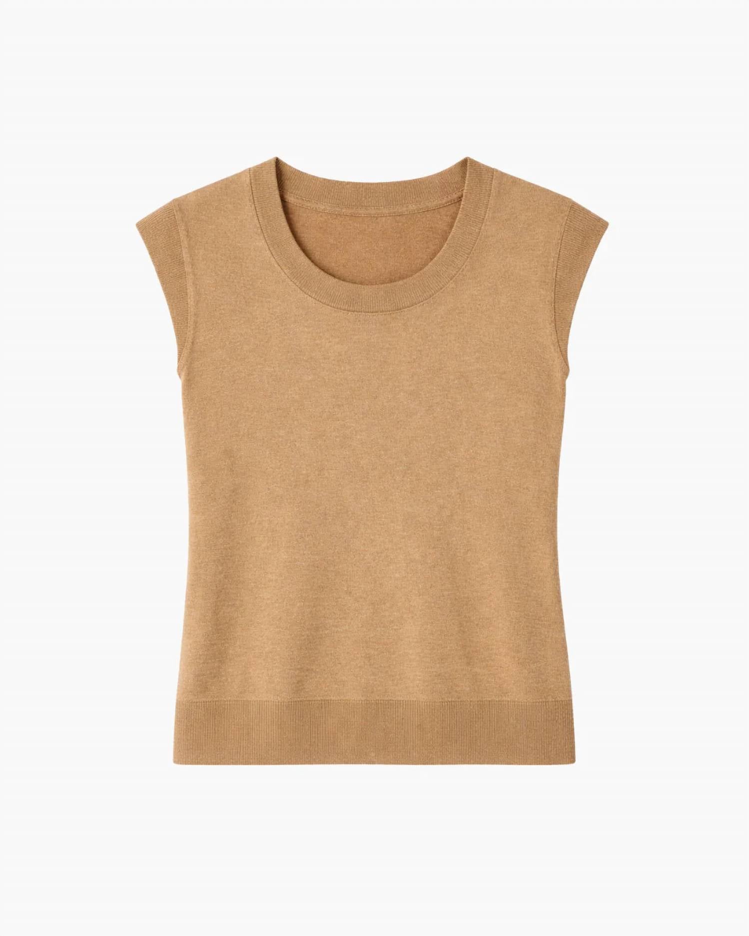 Minnie Rose - Supima Scoop Neck Cap Sleeve Top