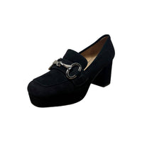 Bibi Lou Women's Pump Heeled Loafer in black - women's heels - detail view