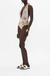 Camilla - Plunge Neck Halter One Piece