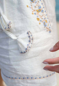 Scarlett Poppies - ESCAPE SHORTS EMBROIDERED LINEN RESORT SHORTS