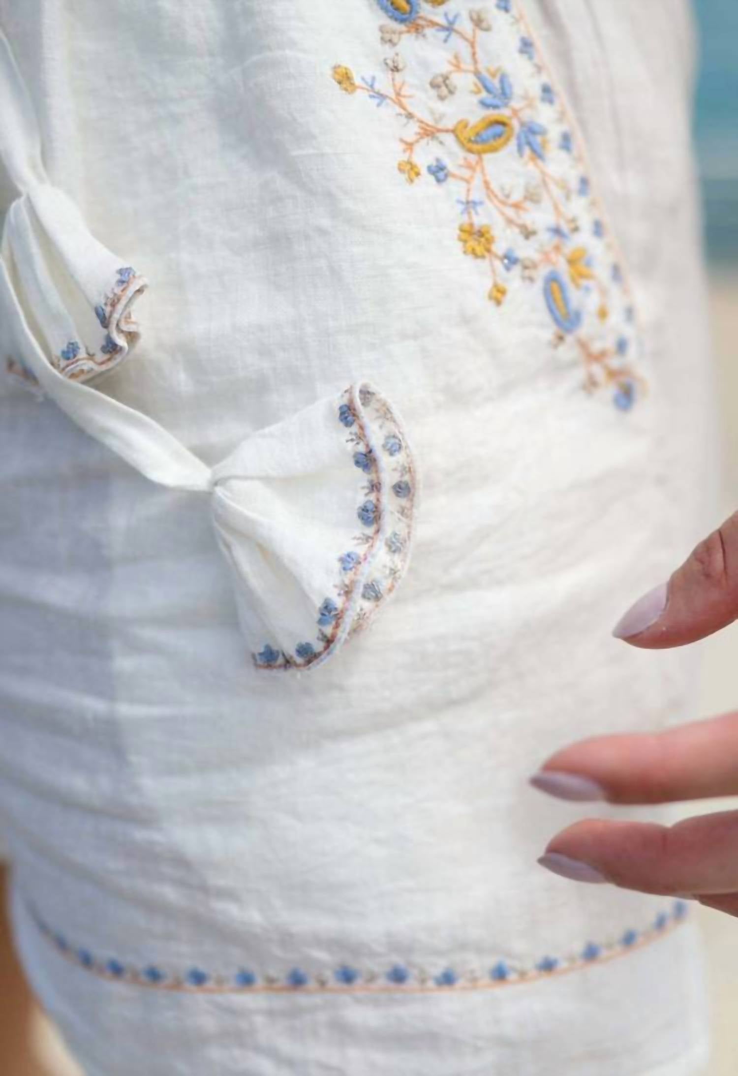 Scarlett Poppies - ESCAPE SHORTS EMBROIDERED LINEN RESORT SHORTS