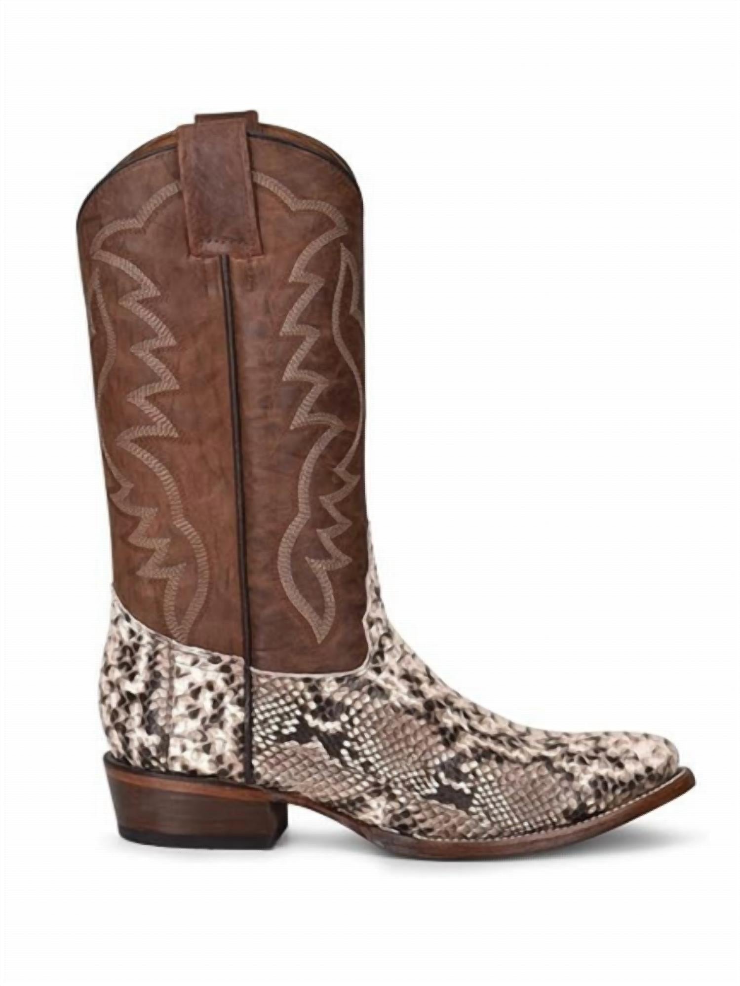 Corral - Men's Python Embroidered Round Toe Boots