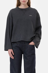 CLOSED Crew Neck Long Sleeve Sweater in black - women's sweater