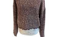 Autumn Cashmere - Tipped Ladder Stitch Crew Neck Top