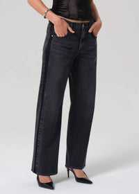 Citizens of Humanity Lindz Easy Straight Tuxedo Stripe Jean in kuro - women's jeans - view 4
