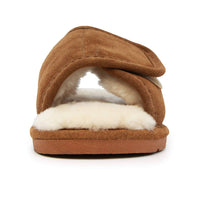 Lamo Women's Premium Sheepskin Wrap Slide in chestnut - women's shoe - detail view