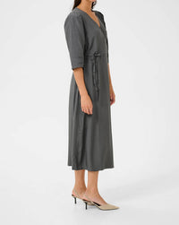 Kaffe - Kamira Half Sleeves V-neck Wrap Midi Dress