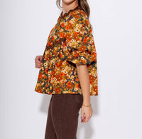 Ivy Jane Autumn Bloom Peplum Top in orange - women's blouse - view 5