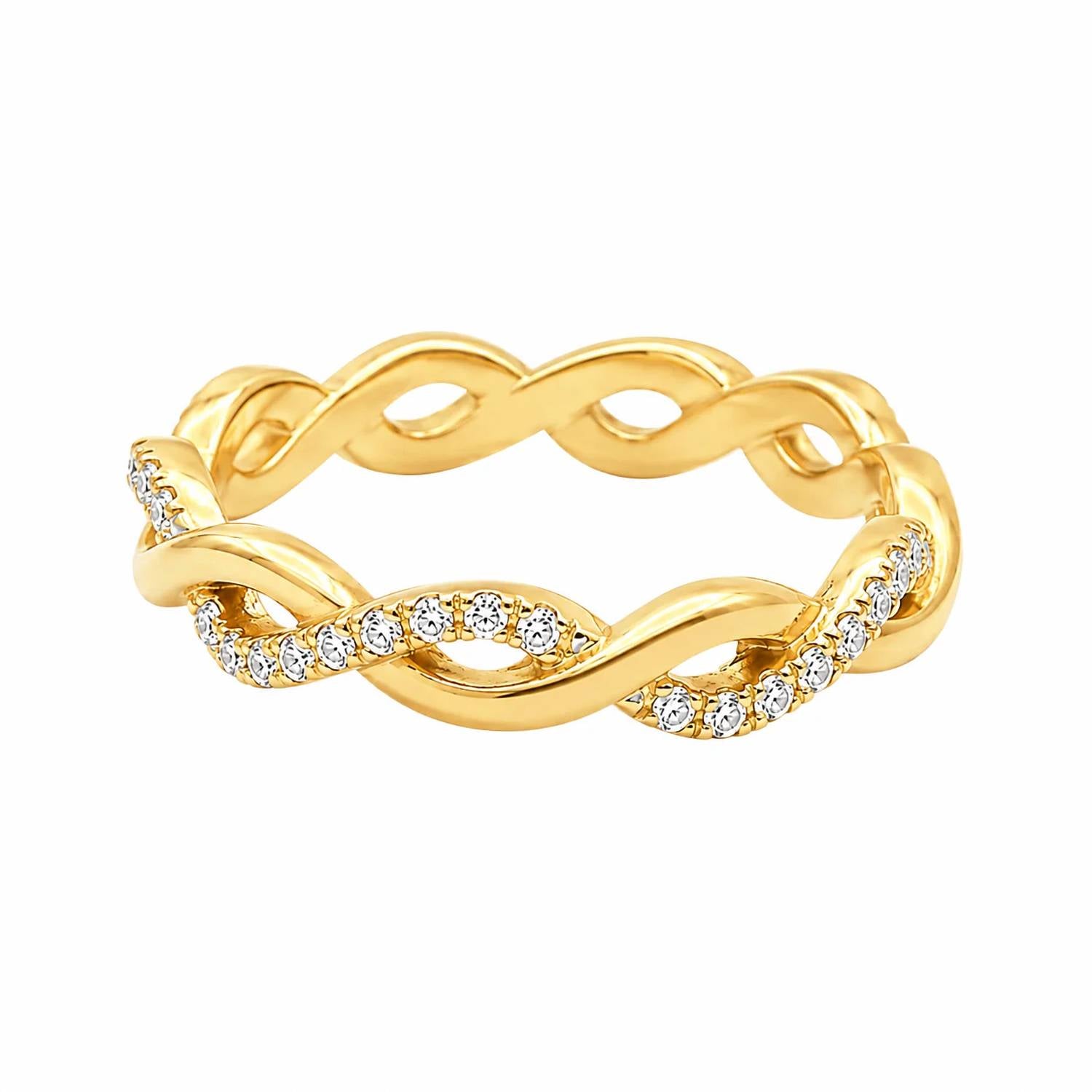 Allyanna Gifts - Women's Moissanite Pave Twisted Eternity Ring Band