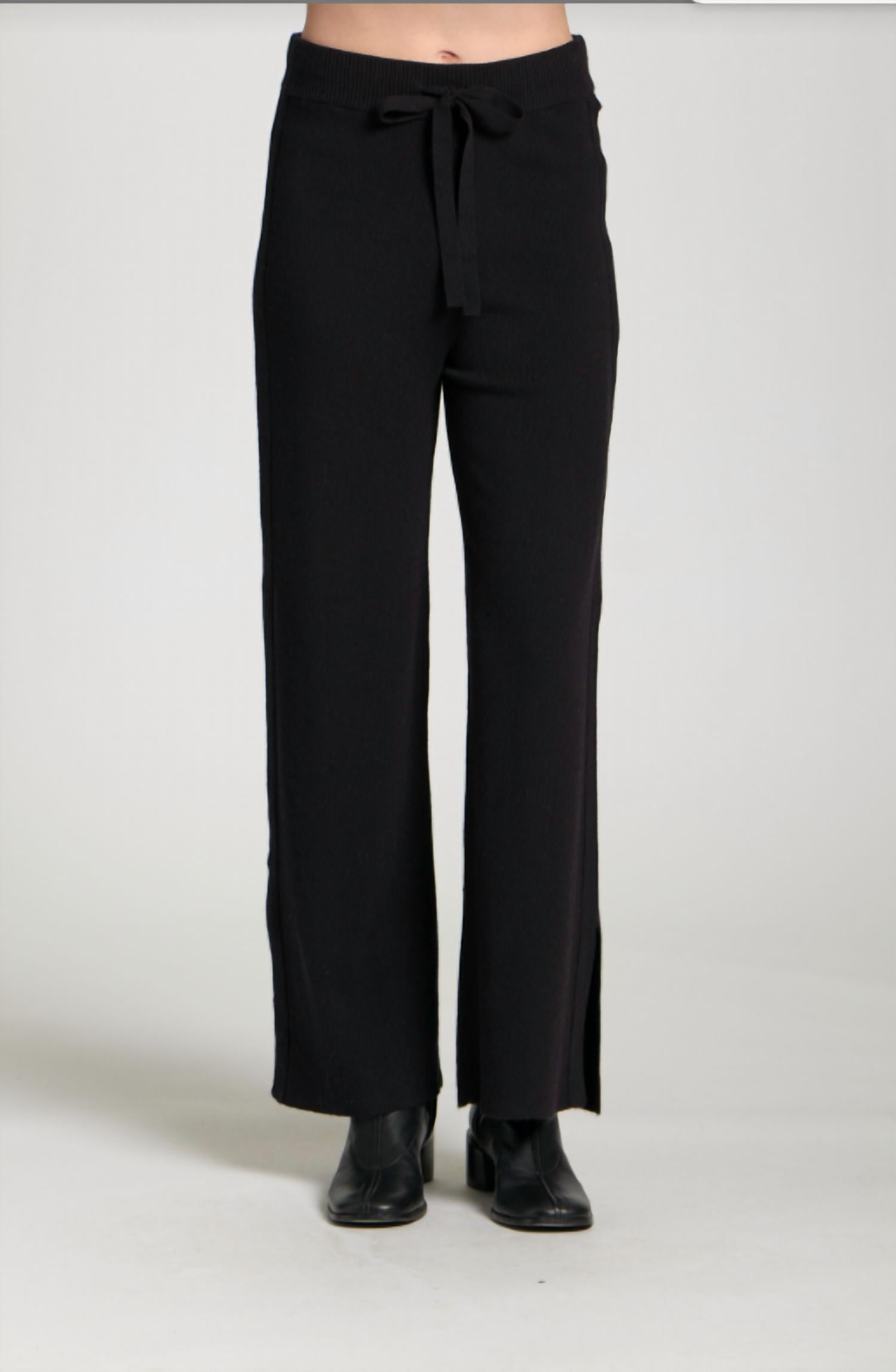 Apny - Knit Luxe Pull On Spli T Hem Pants