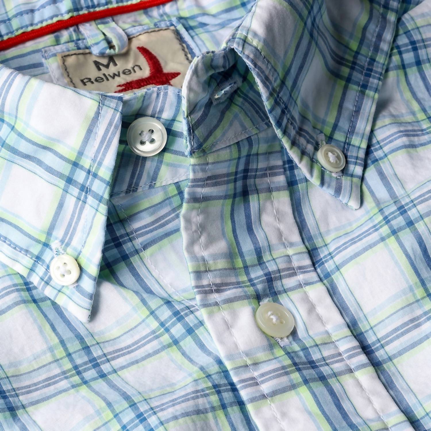 Relwen - Men's Broadcloth Plaid Shirt