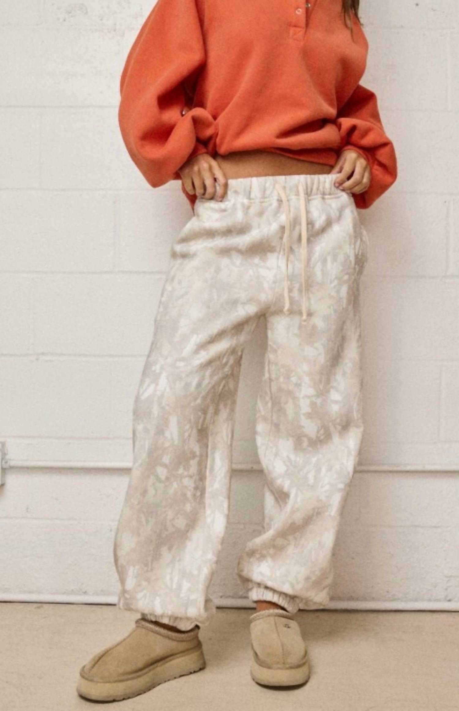 PAPERMOON Fleece Jogger Pants in light camo - women's pants