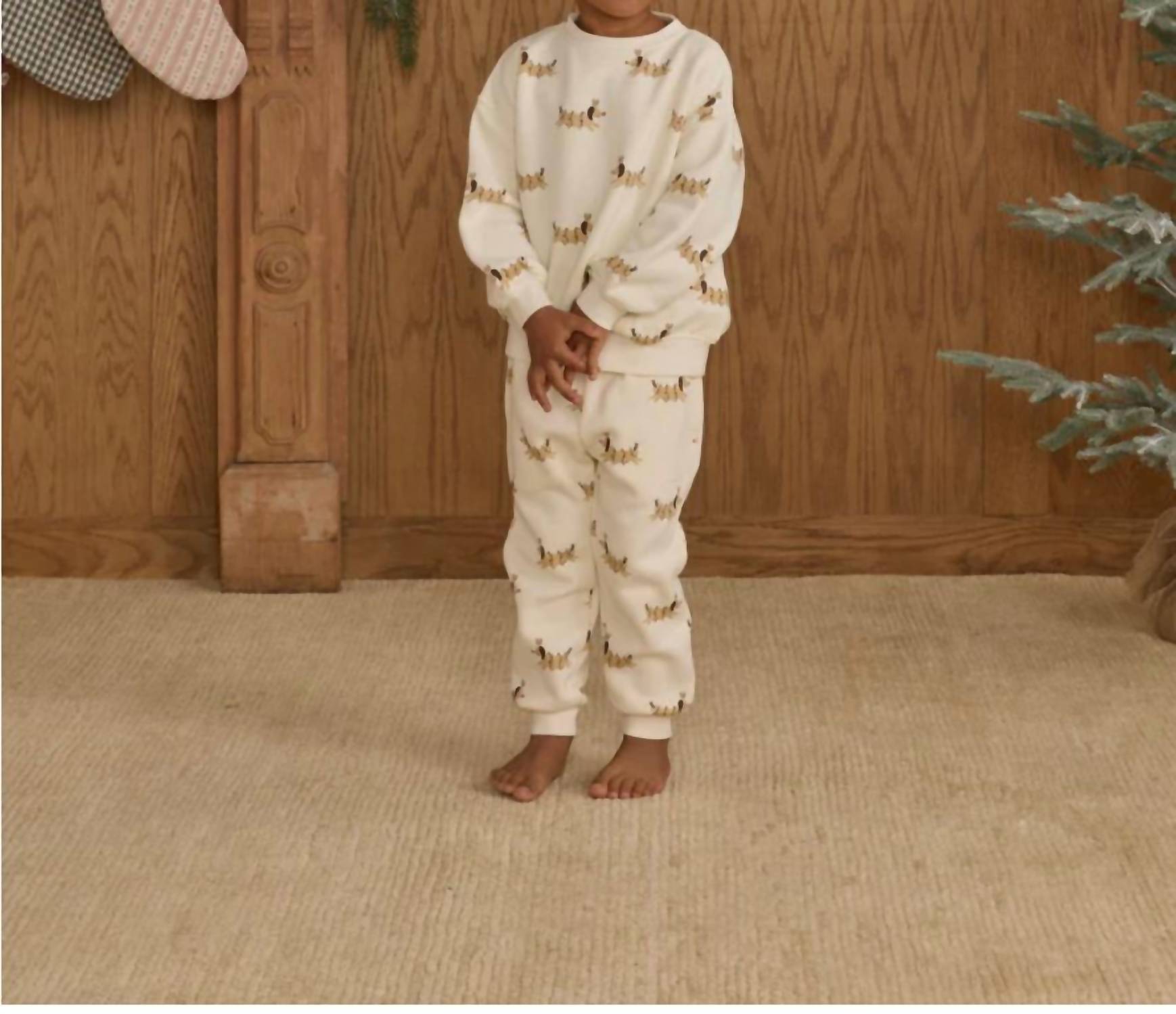 Rylee + Cru Jogger Sweatpant in christmas dogs - kids' joggers