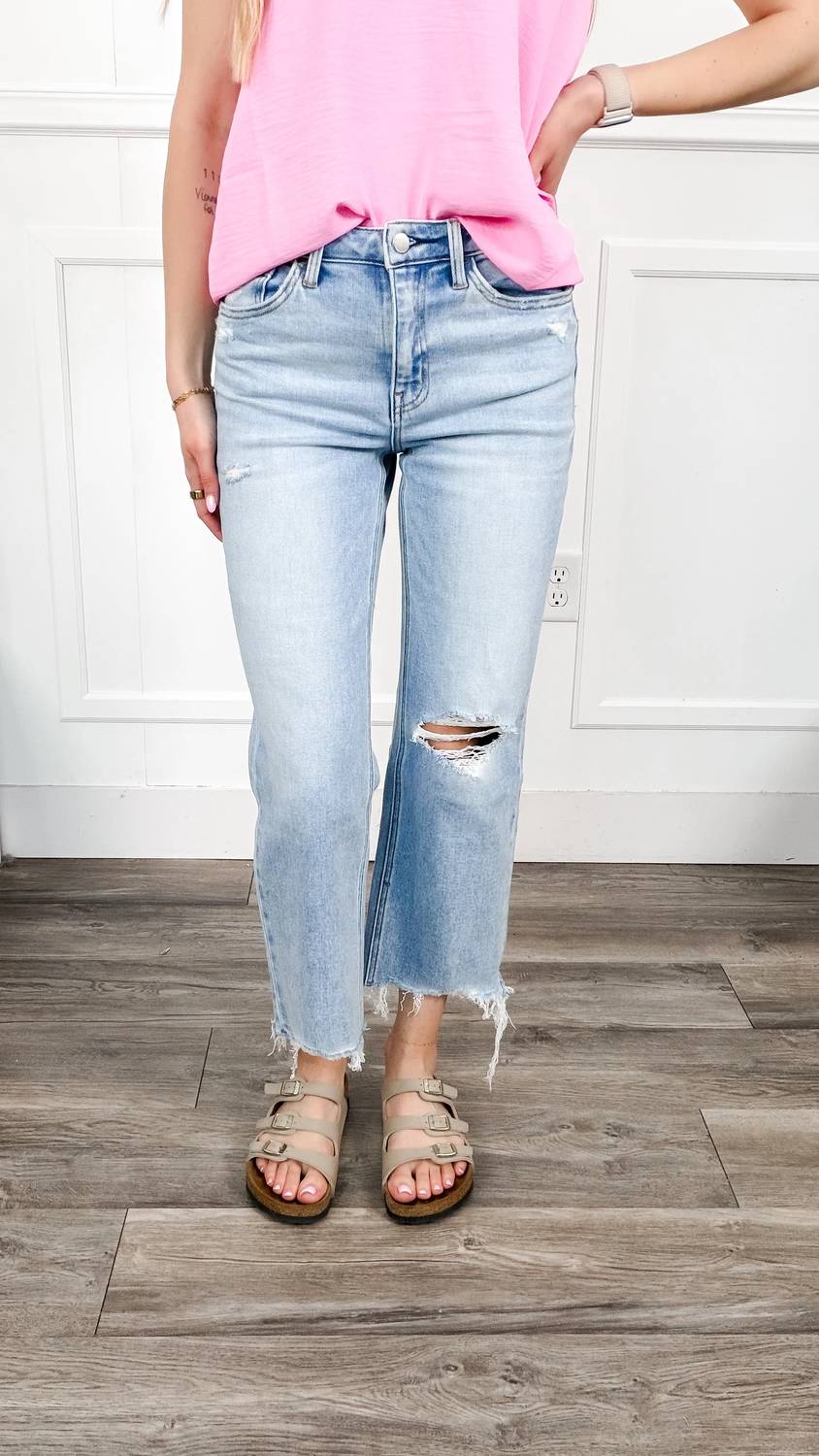 Flying Monkey - Ezra Crop Slim Wide Jeans