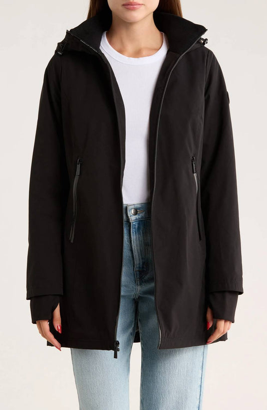 Michael Kors - Hooded Softshell Full Zip Polyester Coat