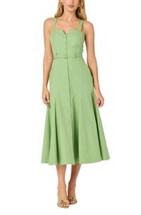 ASTR Mckinley Flared Dress in green - women's dress - alternate view