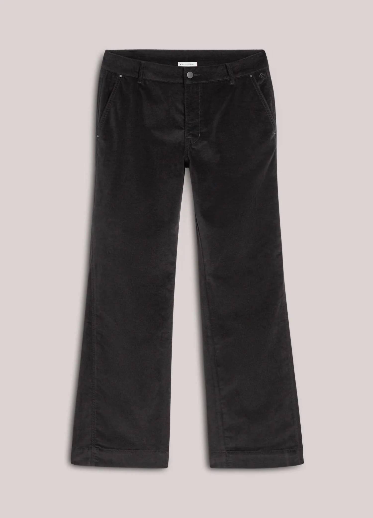 Summum - Flared Velvet Finish Trousers